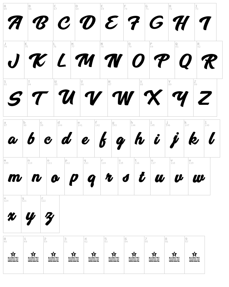 Breeze font map
